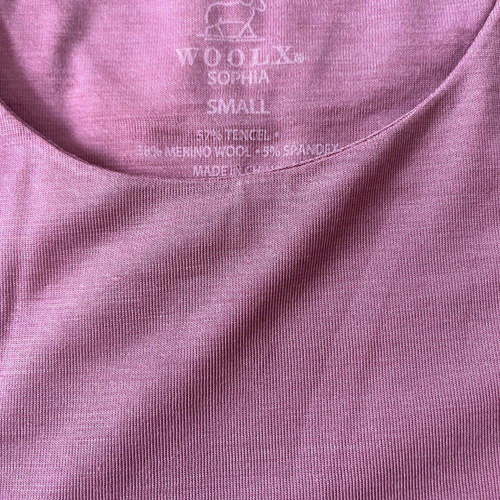 Woolx Sophia bodysuit, mesa rose Small, merino wool blend
